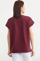 Oversize Kısa Kollu Tshirt - Bordo (4) Sementa