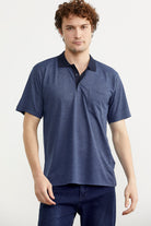 Regular Fit Viskon Polo Yaka Tişört - Lacivert (1) Sementa