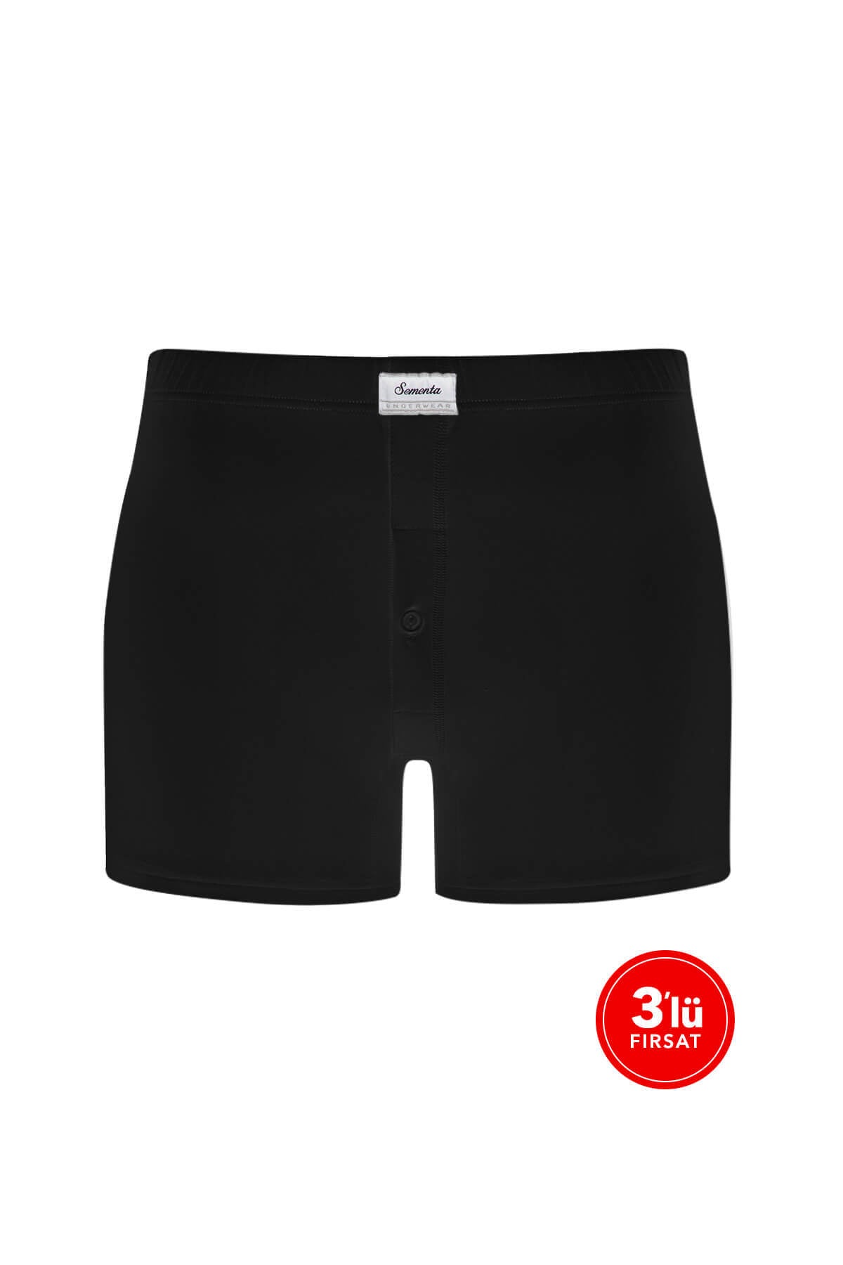 Men s Modal Buttoned Boxer 3 Pack Black