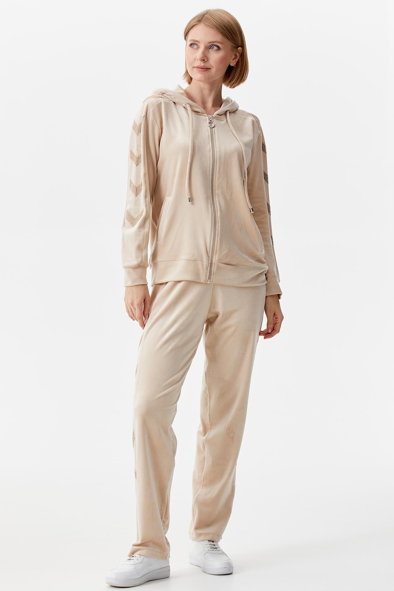 Beige sales velour tracksuit